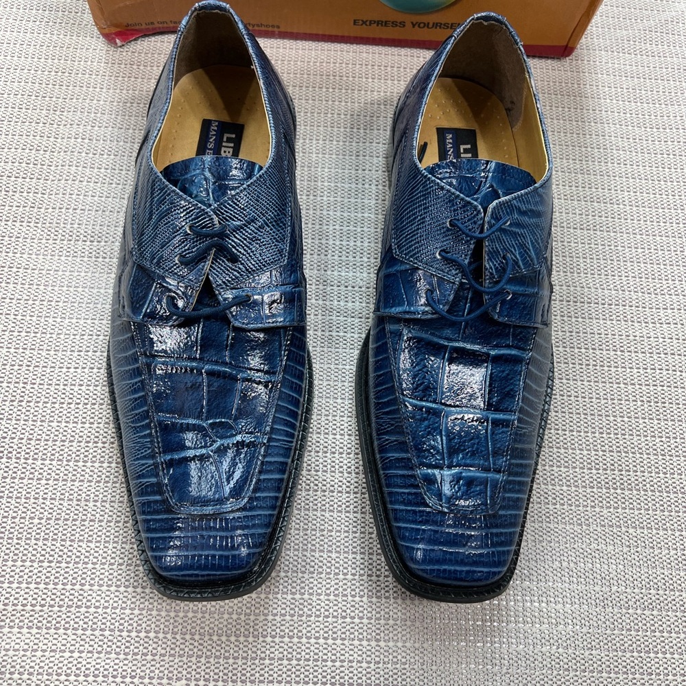 Liberty Men's Blue Textured Oxfords